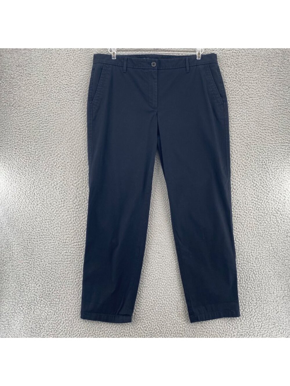 Talbots Pants Womens 12 Black Relaxed Chino Cotton Stretch Twill Trousers Pocket
